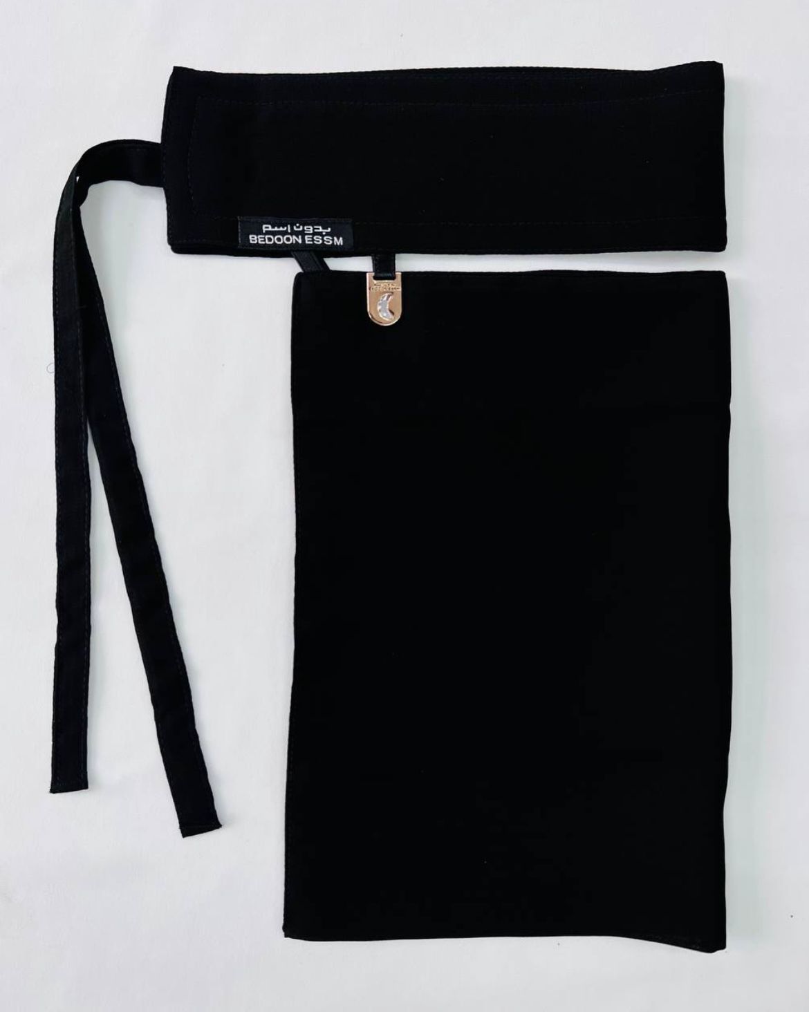 Saudi black niqab - moon charm